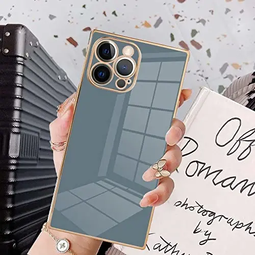 KANGHAR Case Compatible with iPhone 12 Pro Luxury Granny Grey | Cute Plating Design Case Full-Body Anti-Scratch Shockproof Bumper Protective Cover for iPhone 12 Pro 6.1 Inch 