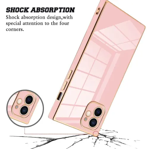 KANGHAR Case Compatible with iPhone 12 Luxury Pink | Cute Plating Electroplated Design Case Full-Body Anti-Scratch Shockproof Bumper Protective Cover for iPhone 12 6.1 Inch 