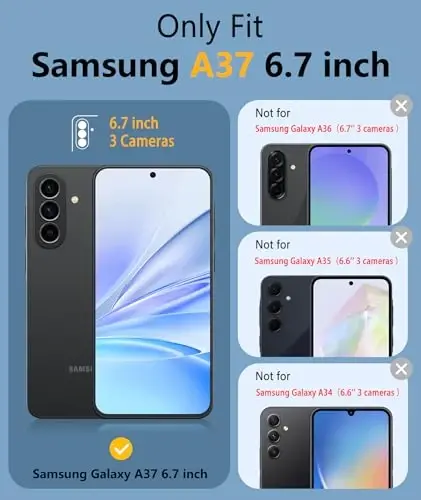 FNTCASE for Galaxy A37-5G Phone Case: Samsung Magnetic Cover [Fit for Magsafe] with Screen Protector, Anti-Slip Matte Textured, TPU+PC Dual Layer Shockproof, Military Grade Drop Protection (Black) - 2