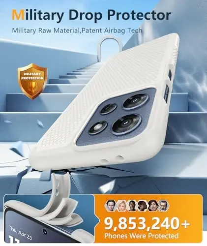 FNTCASE for Moto G 2026/2025 Case: Moto G Play 2026/Moto G Power 2025 Case Dual Layer Military Protective Heavy Duty Cell Phone Cover with Screen Protector Shockproof Rugged Non Slip Textured (White) - 4