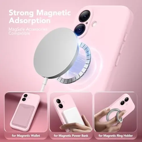 SuydanBox Magnetic for iPhone 16 Case, Compatible with MagSafe, [Screen Protector + Full Camera Protection], Silicone Shockproof Anti-Scratch Protective Phone Case for iPhone 16 6.1