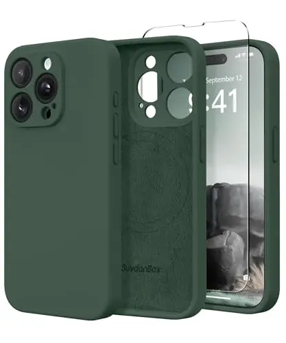 SuydanBox Magnetic for iPhone 12 Pro Max Case, Compatible with MagSafe, [Full Camera Protection][Screen Protector] Silicone Shockproof Protective Phone Case for iPhone 12 Pro Max 6.7