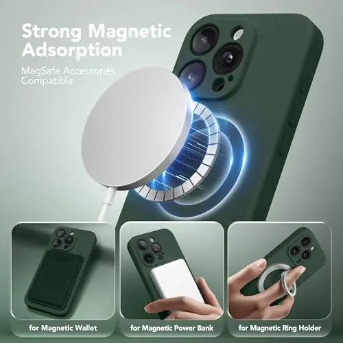 SuydanBox Magnetic for iPhone 12 Pro Max Case, Compatible with MagSafe, [Full Camera Protection][Screen Protector] Silicone Shockproof Protective Phone Case for iPhone 12 Pro Max 6.7