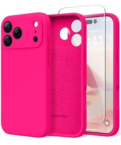 SuydanBox Magnetic for iPhone 17 Pro Max Case, Compatible with MagSafe, [Full Camera Protection][Screen Protector] Silicone Shockproof Protective Phone Case for iPhone 17 Pro Max 6.9