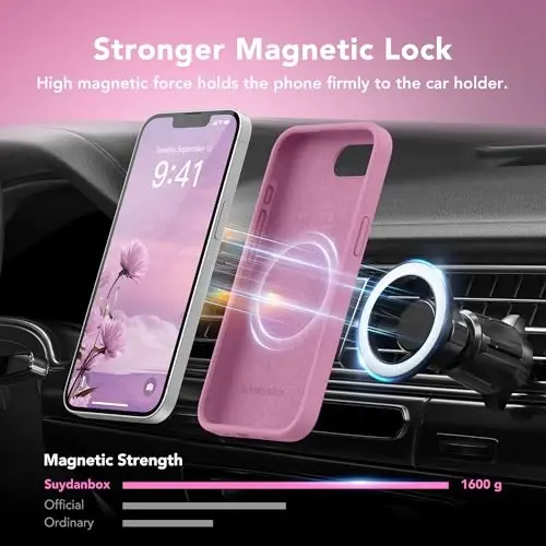 SuydanBox Magnetic for iPhone 17e/iPhone 16e Case, Compatible with MagSafe, [Soft Anti-Scratch Microfiber Lining] Slim Silicone Shockproof Protective Phone Case for iPhone 17e/16e 6.1