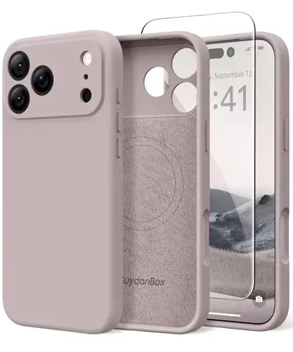 SuydanBox Magnetic for iPhone 17 Pro Case, Compatible with MagSafe, [Full Camera Protection][Screen Protector] Silicone Shockproof Protective Phone Case for iPhone 17 Pro 6.3