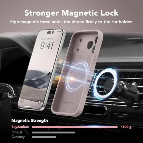 SuydanBox Magnetic for iPhone 17 Pro Case, Compatible with MagSafe, [Full Camera Protection][Screen Protector] Silicone Shockproof Protective Phone Case for iPhone 17 Pro 6.3