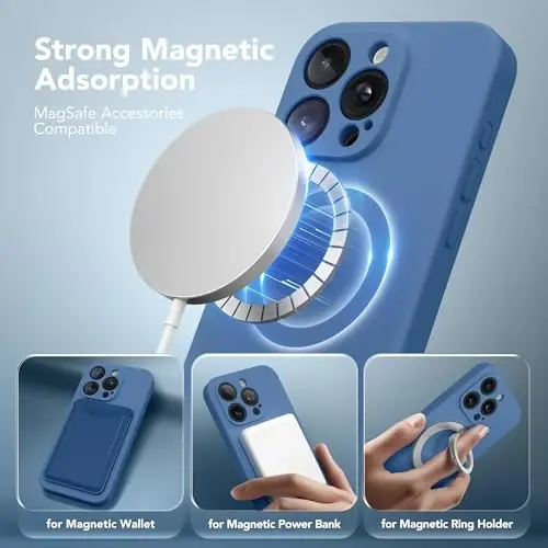 SuydanBox Magnetic for iPhone 12 Pro Max Case, Compatible with MagSafe, [Full Camera Protection][Screen Protector] Silicone Shockproof Protective Phone Case for iPhone 12 Pro Max 6.7