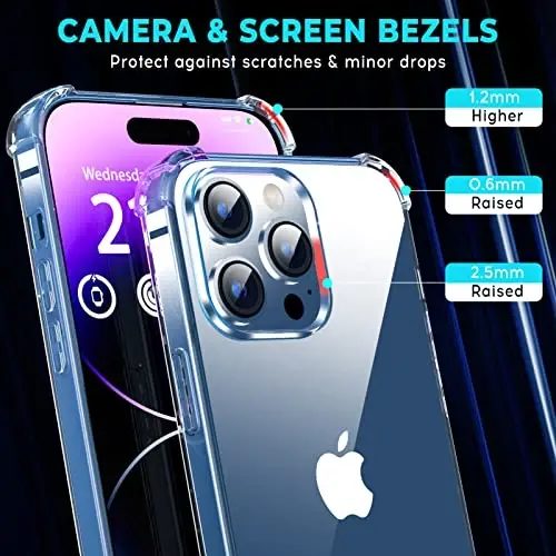 ORIbox Case for iPhone 13 pro, with 4 Corners Shockproof Protection,Clear,iphone 13 pro Case - 4