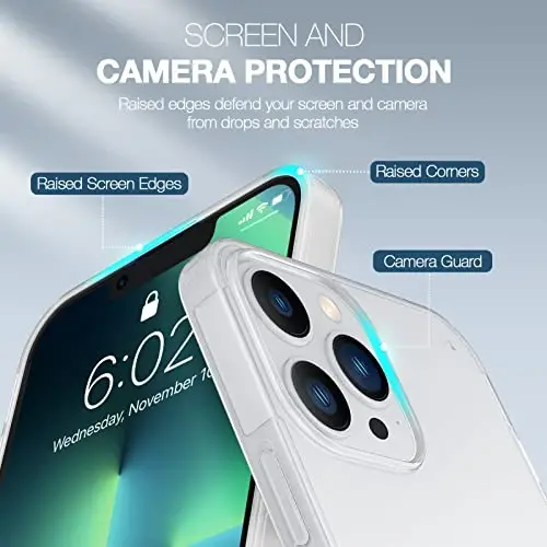 ORIbox iPhone 12 Pro Max Case, 4 Corners Shockproof, Clear Case for Women & Men 