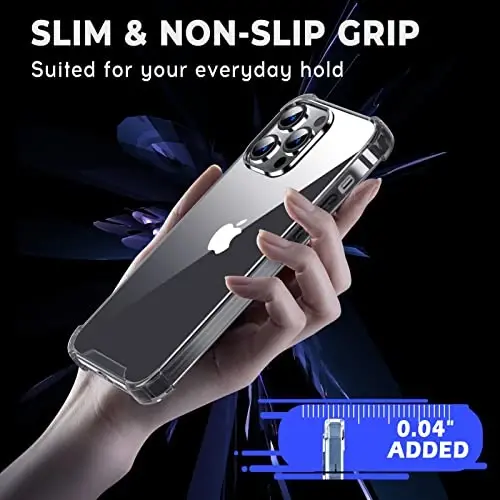 ORIbox Case for iPhone 13 pro, with 4 Corners Shockproof Protection Black - 6