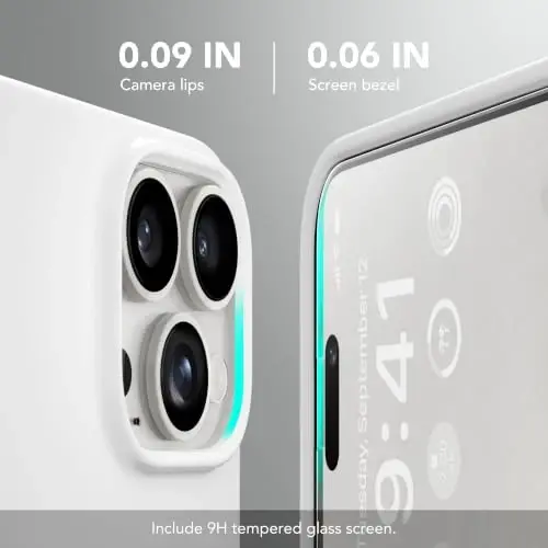 GONEZ Magnetic for iPhone 15 Pro Case, Silicone Cover White | Compatible with MagSafe, Camera Button & Screen Protector, Microfiber Lining, 3 Layers Soft Gel Rubber Shockproof Slim 6.1