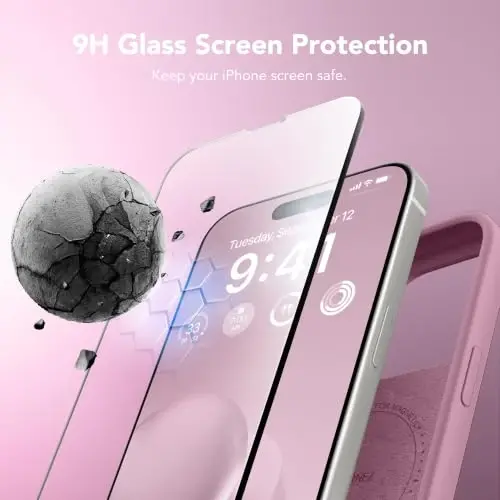 GONEZ Magnetic for iPhone 15 Pro Max Case, Silicone Cover Blackcurrant | Compatible with MagSafe, Camera Button & Screen Protector, Microfiber Lining, 3 Layers Soft Gel Rubber Shockproof Slim 6.7