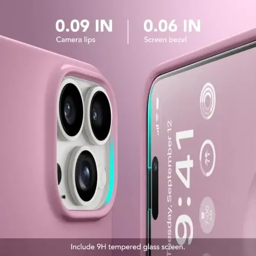 GONEZ Magnetic for iPhone 15 Pro Max Case, Silicone Cover Blackcurrant | Compatible with MagSafe, Camera Button & Screen Protector, Microfiber Lining, 3 Layers Soft Gel Rubber Shockproof Slim 6.7