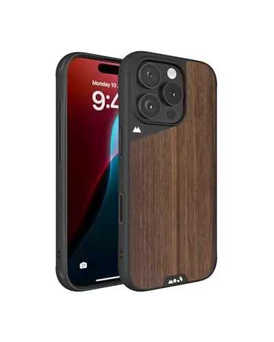 Mous for iPhone 16 Pro Max Case MagSafe Compatible with Camera Control Button- Limitless 6.0 - Walnut - Protective Shockproof Phone Cover - 1