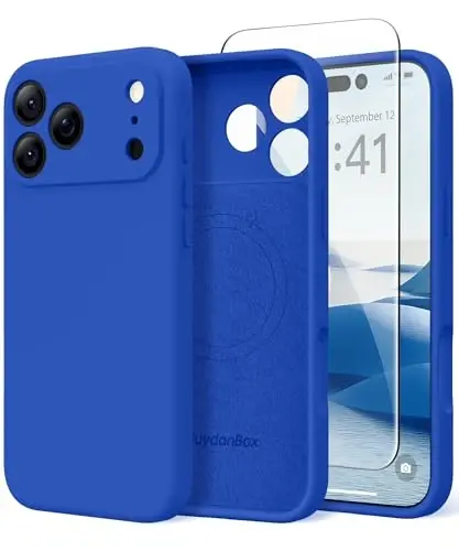SuydanBox Magnetic for iPhone 17 Pro Max Case, Compatible with MagSafe, [Full Camera Protection][Screen Protector] Silicone Shockproof Protective Phone Case for iPhone 17 Pro Max 6.9