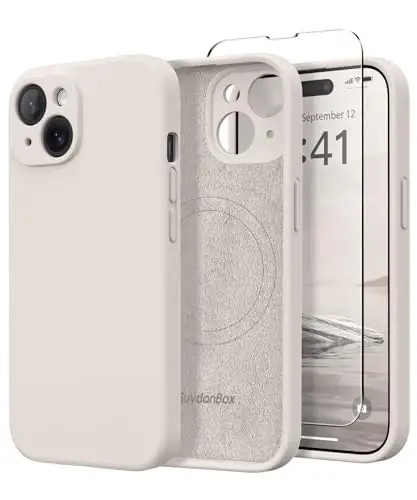 SuydanBox Magnetic for iPhone 13 Case, Compatible with MagSafe, [Full Camera Protection][Screen Protector] Silicone Shockproof Protective Phone Case for iPhone 13 6.1