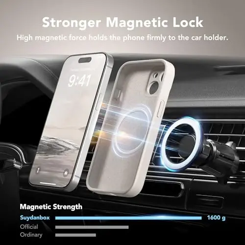 SuydanBox Magnetic for iPhone 13 Case, Compatible with MagSafe, [Full Camera Protection][Screen Protector] Silicone Shockproof Protective Phone Case for iPhone 13 6.1