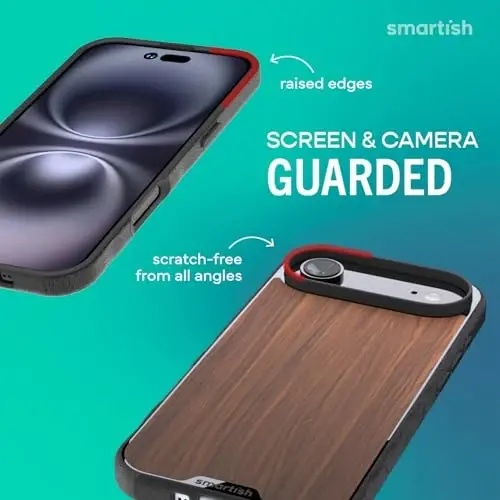 Smartish iPhone Air MagSafe Case, Gripmunk, Slim Grip Case, Woodgrain | Thin, Grippy & Protective, Magnetic with Microfiber-Lined Interior, Drop-Tested from 6 Feet, Raised Edges for Screen & Camera - 2