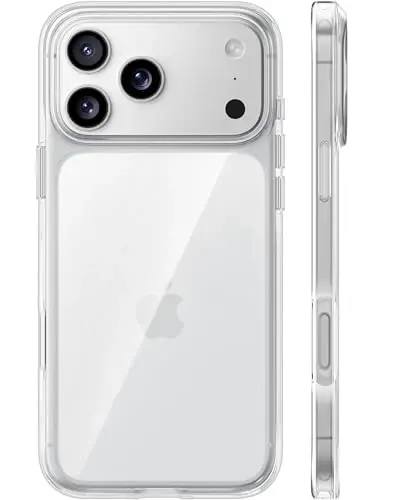 TORRAS for iPhone 17 Pro Max Case Crystal Clear, [Anti-Yellowing][Military-Grade Protection], Ultra Slim Transparent Anti-Scratch Back, Soft Bumper, Non-Slip 17 Pro Max Phone Case, Clear 6.9