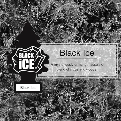 Little Trees Car Air Freshener | Hanging Paper Tree for Home or Car | Black Ice | 3 Pack - 5