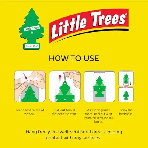 Little Trees Car Air Freshener | Hanging Paper Tree for Home or Car | Black Ice | 3 Pack - 6