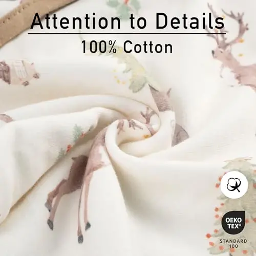 GLLQUEN BABY Swaddles for Newborns Organic Cotton, Soft Baby Swaddles 0-3 Months, Womb-Like Sleep Sack Wrap Nursery Swaddling Blankets Green Forest Deer - 4