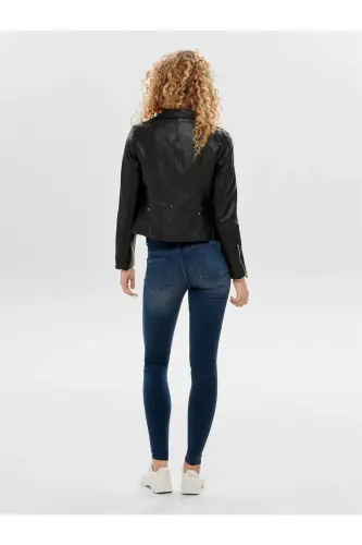 15153079 Onlgemma Faux Leather Bıker Otw Noos-Black - 4