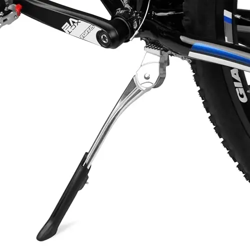 BV Bicycle Kickstand for 24”-28” - Adjustable Bikes Kickstand for Adult Bike with Non-Slip Foot & Spring-Loaded Latch for Stable Any-Angle Stance (Silver, Regular Duty) 