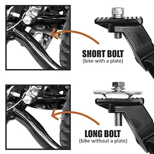 BV Bicycle Kickstand for 24”-28” - Adjustable Bikes Kickstand for Adult Bike with Non-Slip Foot & Spring-Loaded Latch for Stable Any-Angle Stance (Silver, Regular Duty) - BV (1)