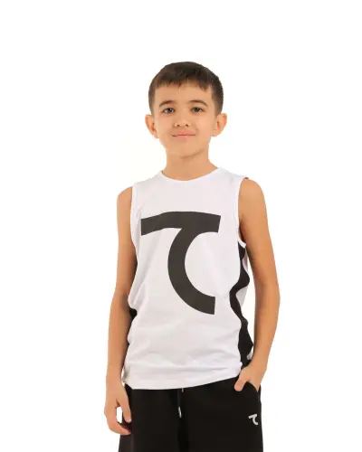 Sleeveless T-shirt - БЕЛО-ЧЕРНЫЙ - 1