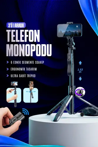 153 CM Wireless Selfie Tripod Stand Foldable Monopod Action Cameras Smartphones - L17 - 3