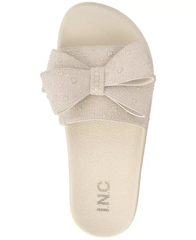 Women's Peymin Pool Slides, Created for Modazone - Pearl Bow - 2