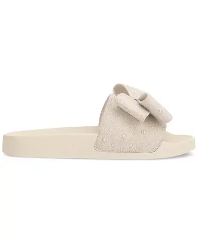Women's Peymin Pool Slides, Created for Modazone - Pearl Bow - 5