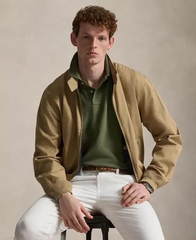 Men's Cotton Custom Slim Fit Mesh Polo Shirt - Supply Olive - 3