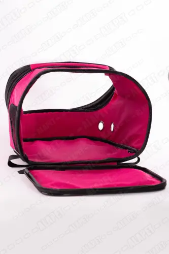 Ufo Astronot Kedi Taşıma Çantası - 7 Hava Kanallı Pati Desenli 47x40x35cm (15kg) - Pembe - ALAPET (1)