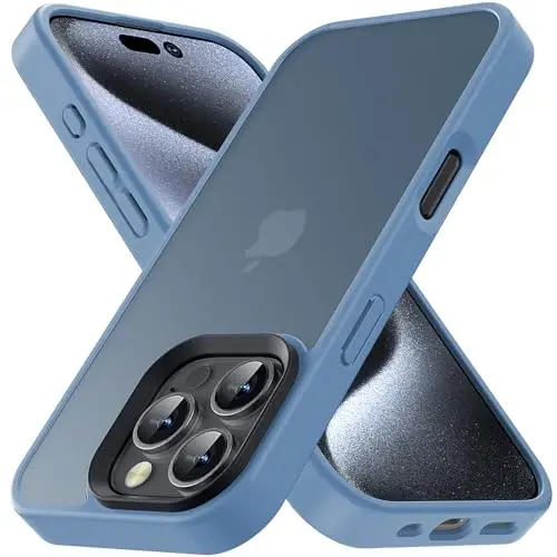 Yriklso for iPhone 16 Pro Max Phone Case Sierra Blue, Shockproof for iPhone 16 Pro Max Case, Military Grade Drop Protection, Protective Hard Back Slim Translucent Cover - 1