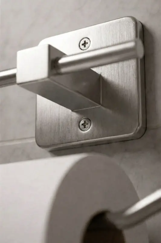 Yapışkanlı Krom WC Kağıtlık / Tuvalet Kağıtlık – Deliksiz Montaj, Ergonomik Tasarım - Krom - 4