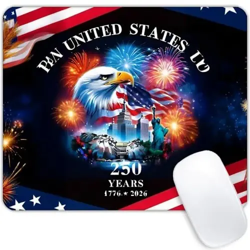 Eagle and Flag Mousepad Non-Slip Rubber Base Mouse Pads for Computers Laptop - 1