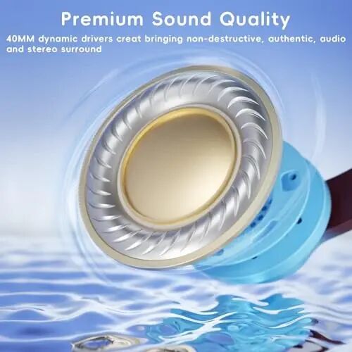 Candy Bila Wired Kids Headphones with Microphone, 85dB Safe Volume | Volume Limiter 85/94dB, HD Stereo Sound, Microphone and Wired Control,Foldable Design, Gradient Caramel Blue - 6