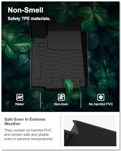 KIWI MASTER Floor Mats for 2021-2026 Jeep Grand Cherokee L, OEM Replacement 82216640AA, Custom Fit All Weather Car Mats, Heavy Duty TPE Floor Liners, Front & Rear 3 Row, Black - 4
