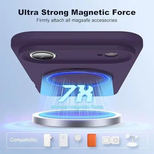SKYLMW Compatible with iPhone 17 Air Case with Magnetic Invisible Stand Compatible with Mag-Safe Military Drop Tested Silicone iPhone 17 Air Phone Cases for Women Men 6.6