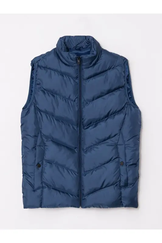 XSIDE Standart Kalıp Dik Yaka Erkek Şişme Yelek (W2) - NAVY - 7