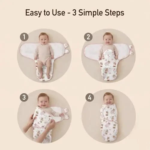 GLLQUEN BABY Swaddles for Newborns Organic Cotton, Soft Baby Girl Swaddles 0-3 Months, Womb-Like Sleep Sack Wrap Nursery Swaddling Blankets Pink Bear - 6