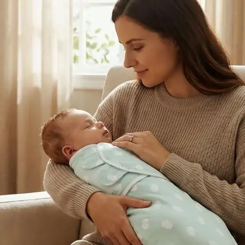 GLLQUEN BABY Swaddles for Newborns Organic Cotton, Soft Baby Boy Swaddles 0-3 Months, Womb-Like Sleep Sack Wrap Nursery Swaddling Blankets Blue Dinosaur - 3