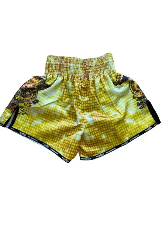DİJİTAL ÖZEL TASARIM KICK BOKS ŞORT - ALTIN - 6