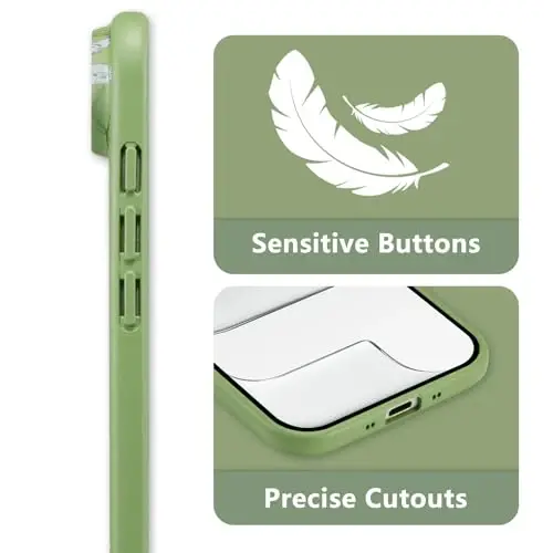 RALEAVO Floral Case for iPhone Air Silicone Cute Cover for Women,Green | Cute Flowers Branches Pattern for Girls Women,Soft Liquid Silicone Cover,Slim Protective Phone Case for iPhone Air 6.5