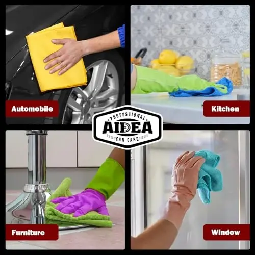 AIDEA Microfiber Cleaning Cloth-200PK, Microfiber Towels for Cars, 12×12