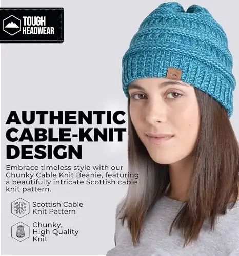 Tough Headwear Slouchy Beanie Hat - Itch-Free Winter Hats for Women - Stretchable Beanies for Women - Acrylic Winter Gear - TOUGH (1)