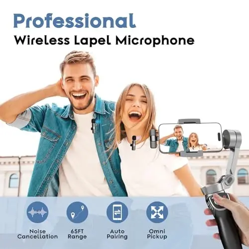 HEHOTTC 2 Pack Mini Wireless Lavalier Microphone for Lightning iOS Devices - Noise Reduction LAPE iPad Mic for Recording, Clip on Mic, Omni Lav Mic for Video Recording, Tiktok, YouTube, Vlog - 2